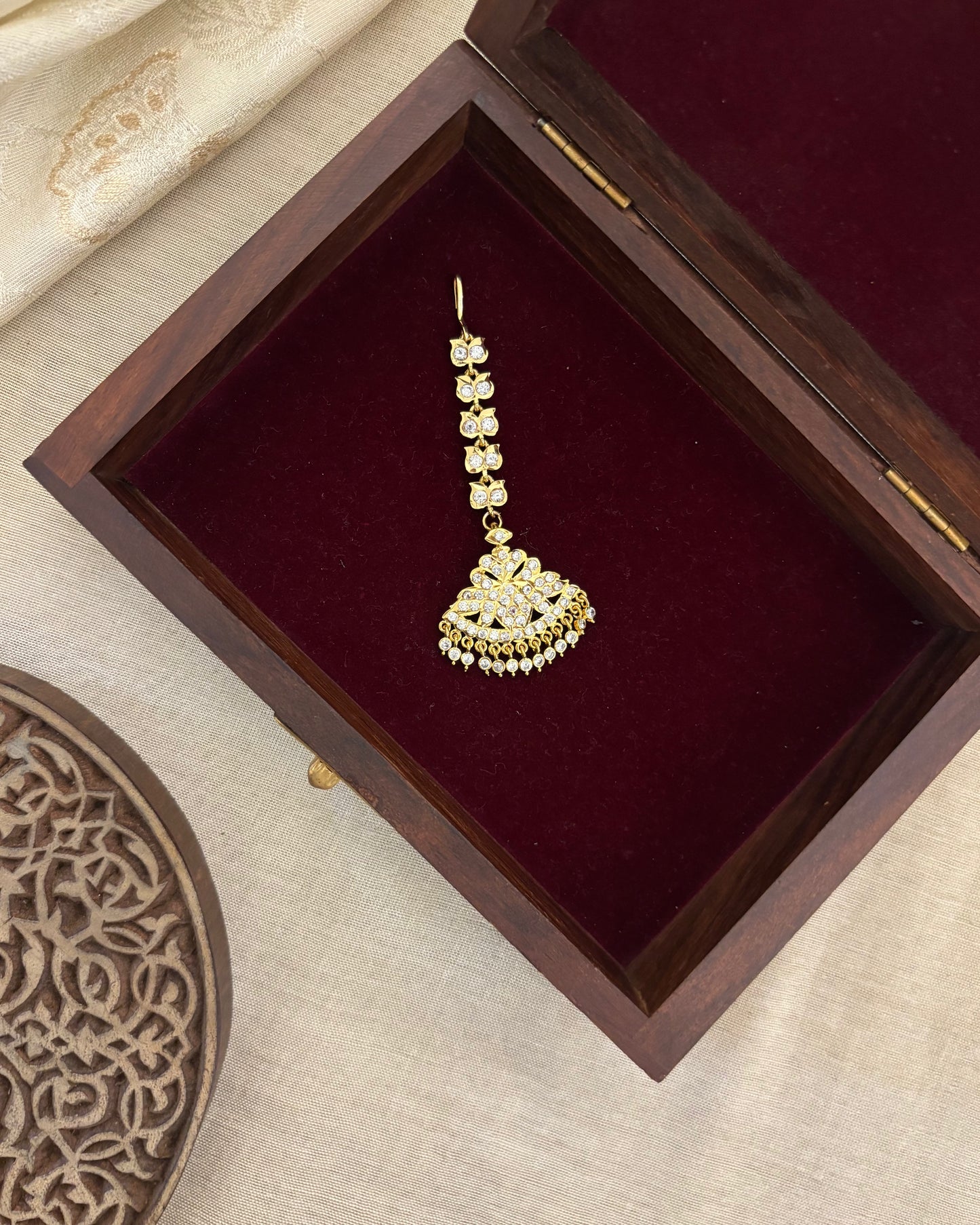 Vintage Impon Floral Maang Tikka | MT307
