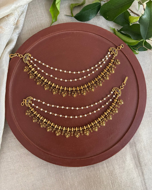 Three-Layer Antique Ear Chain | EC127