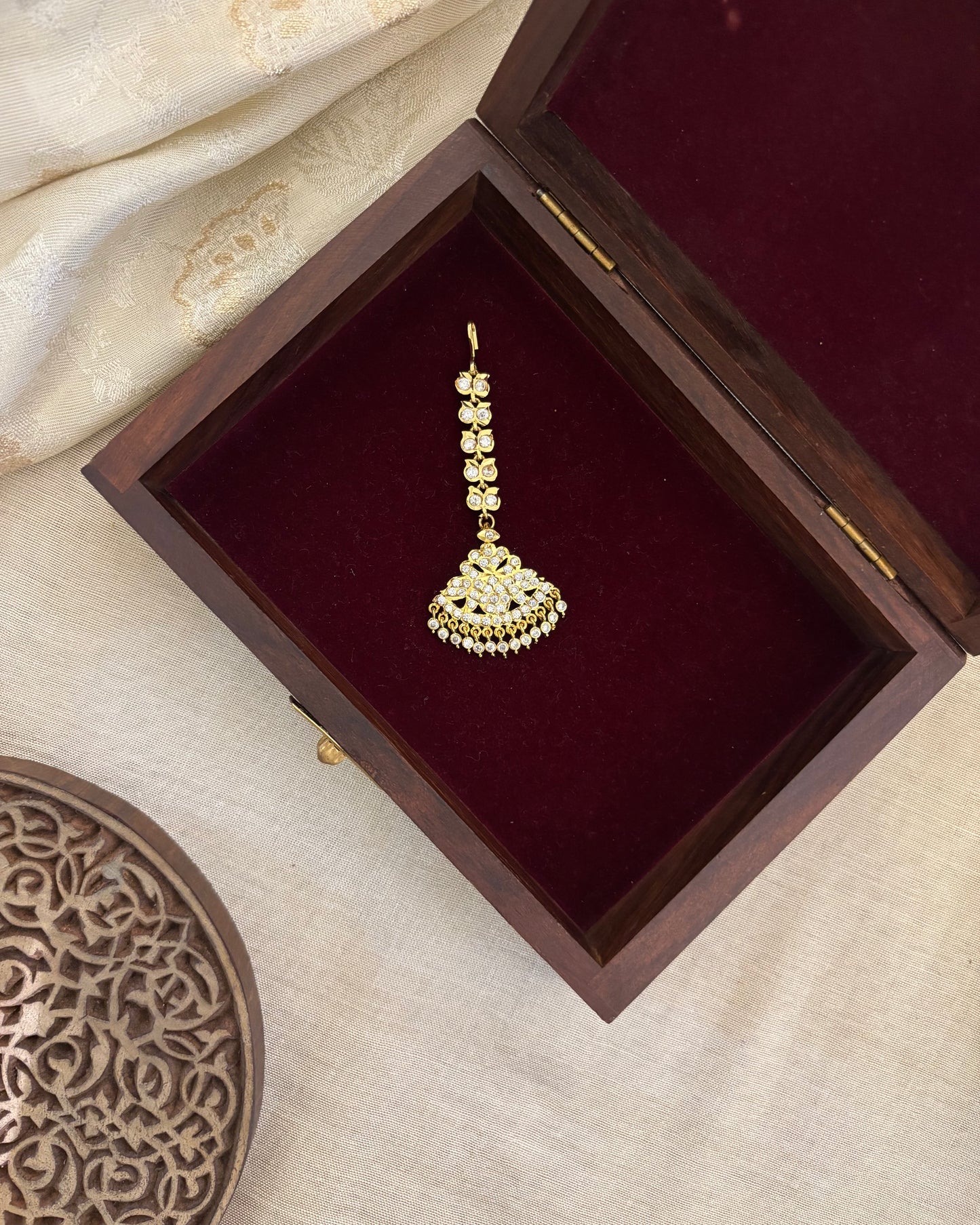 Vintage Impon Floral Maang Tikka | MT307