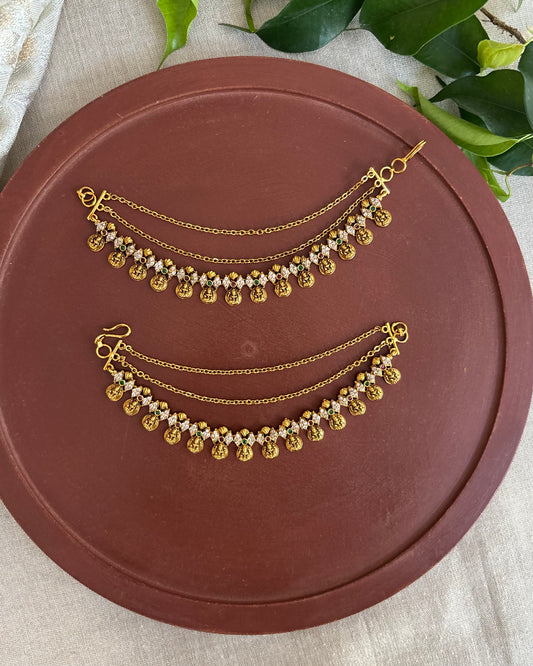 Antique Polish Kaasu Three-Layer Kemp Bridal Ear Chain | EC125