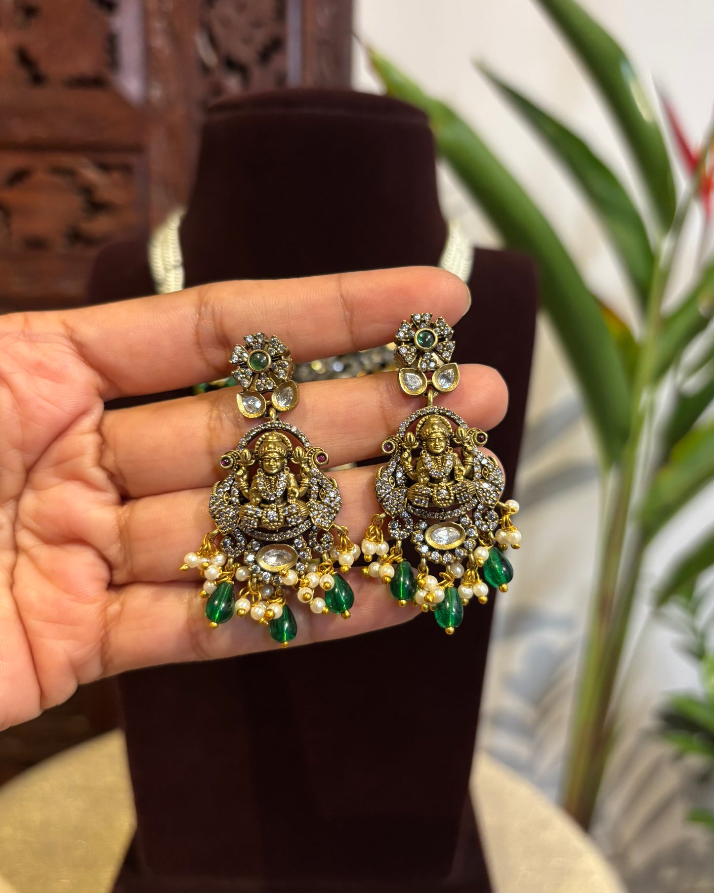 Victorian Lakshmi Peacock Necklace with Earrings | NC213