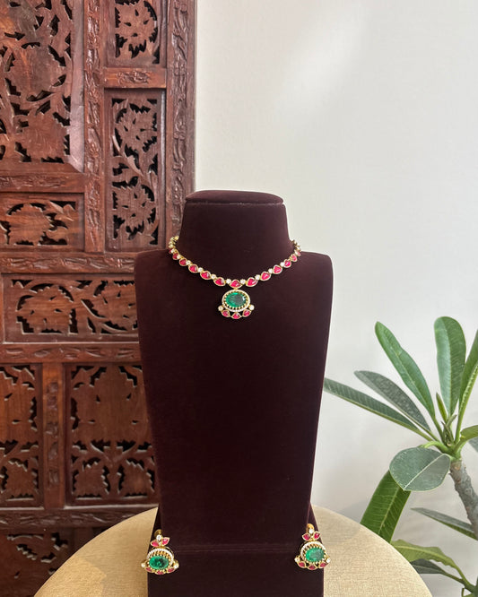 Mossanite Kundan Necklace – Contemporary Design | NC465