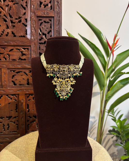 Victorian Lakshmi Peacock Necklace with Earrings | NC213
