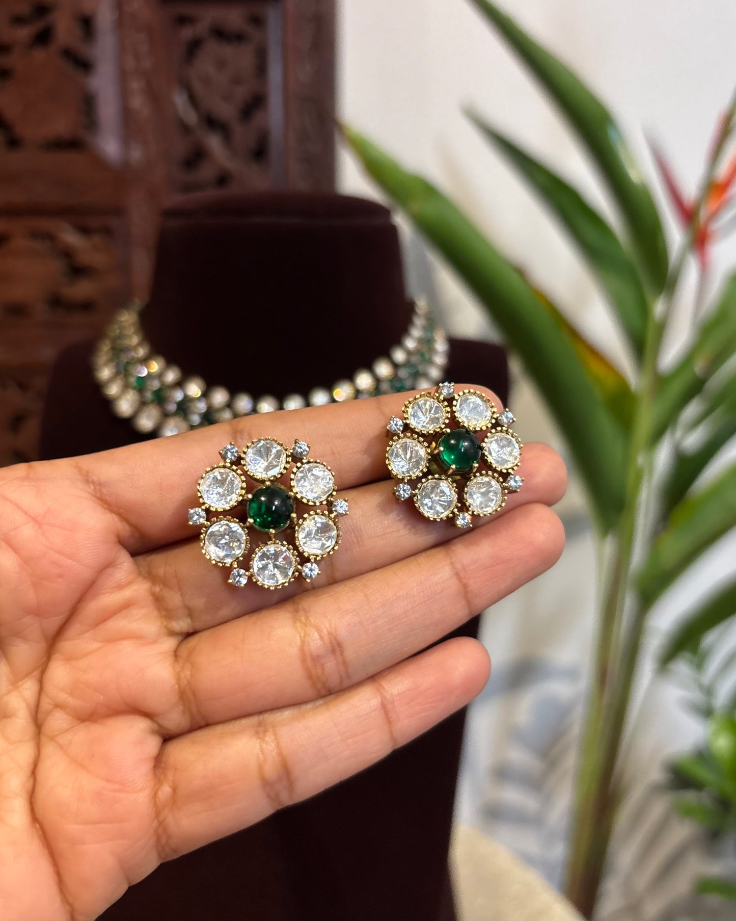 Radiant Victorian Polki Necklace Set | NC212