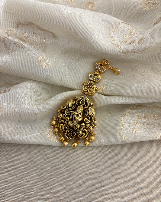 Antique Lakshmi Motif Maang Tikka | Multi Colour | MT313