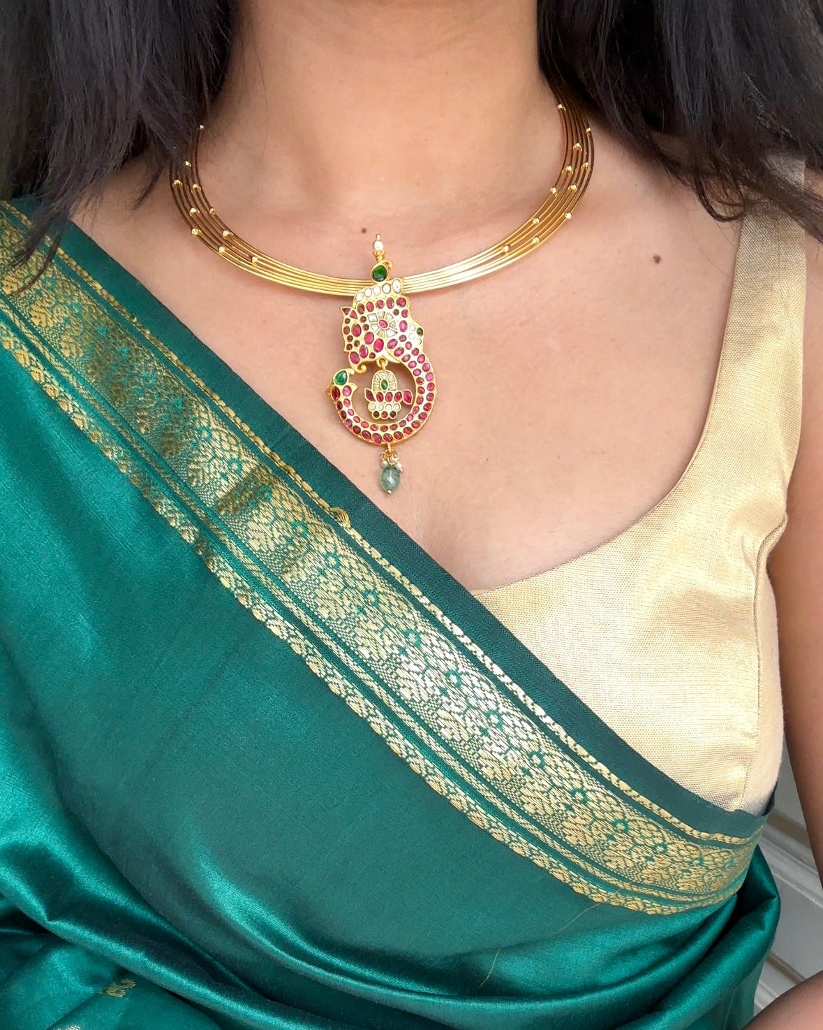 Ganesh Pendant Kanti Necklace with Matching Earrings | NC123