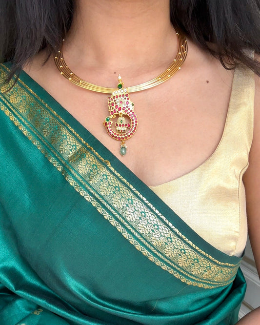 Ganesh Pendant Kanti Necklace with Matching Earrings | NC123