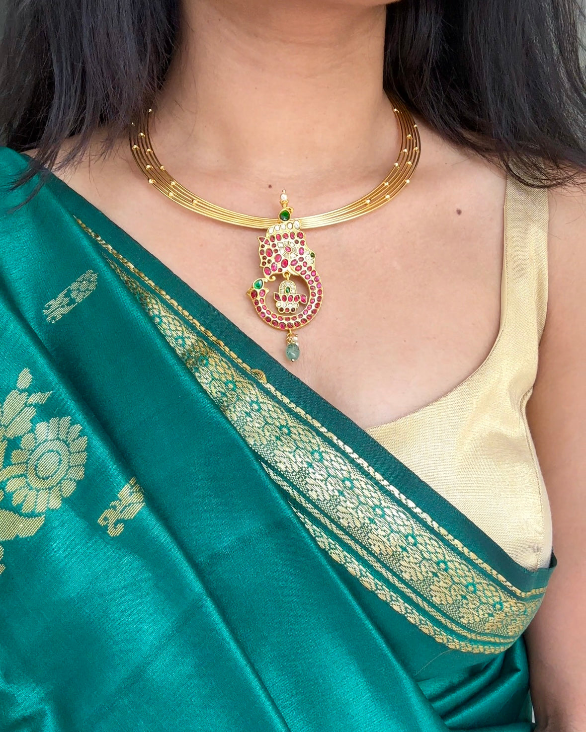 Ganesh Pendant Kanti Necklace with Matching Earrings | NC123