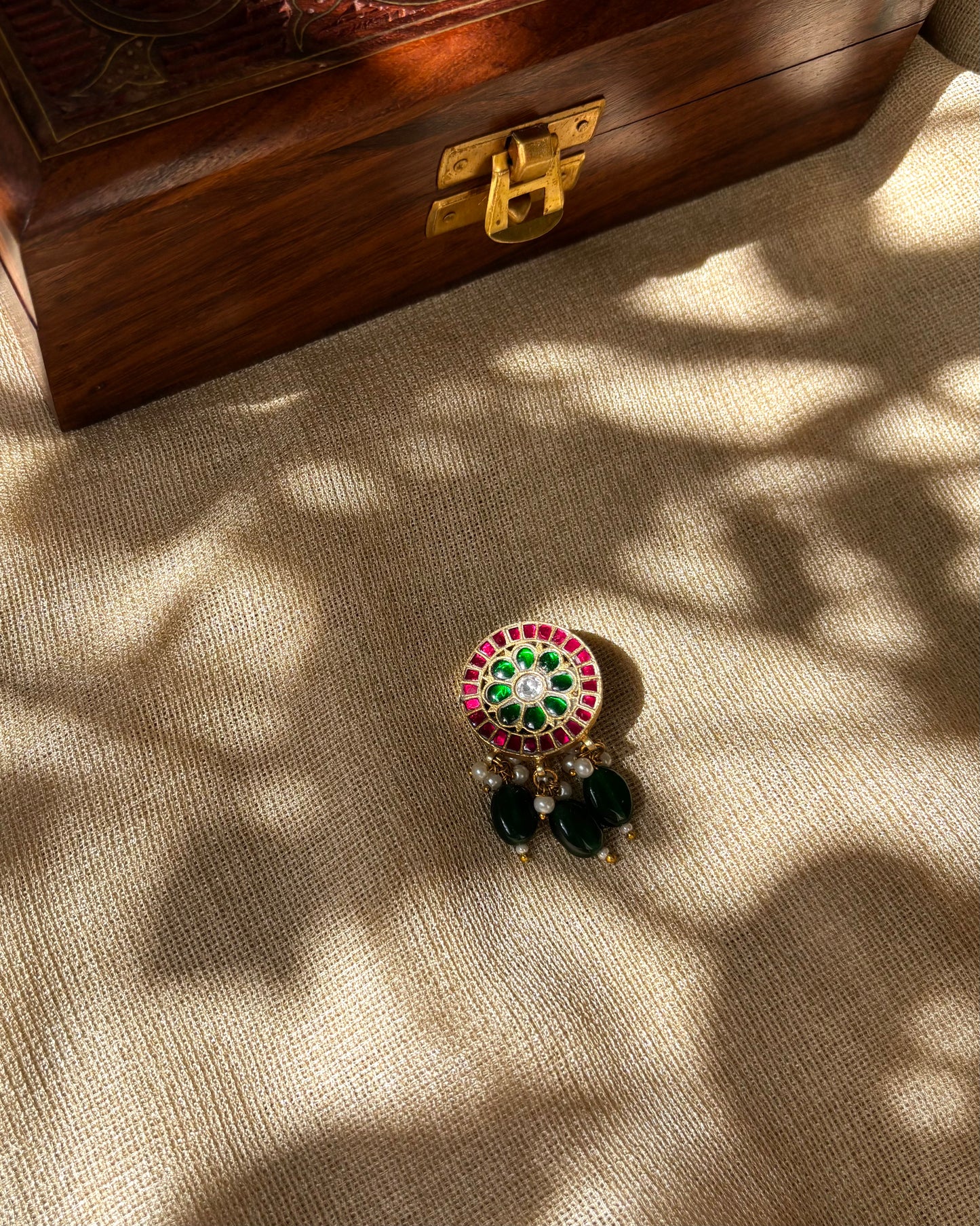 Handcrafted Floral Hair Pin – Jadau Kundan | HA050