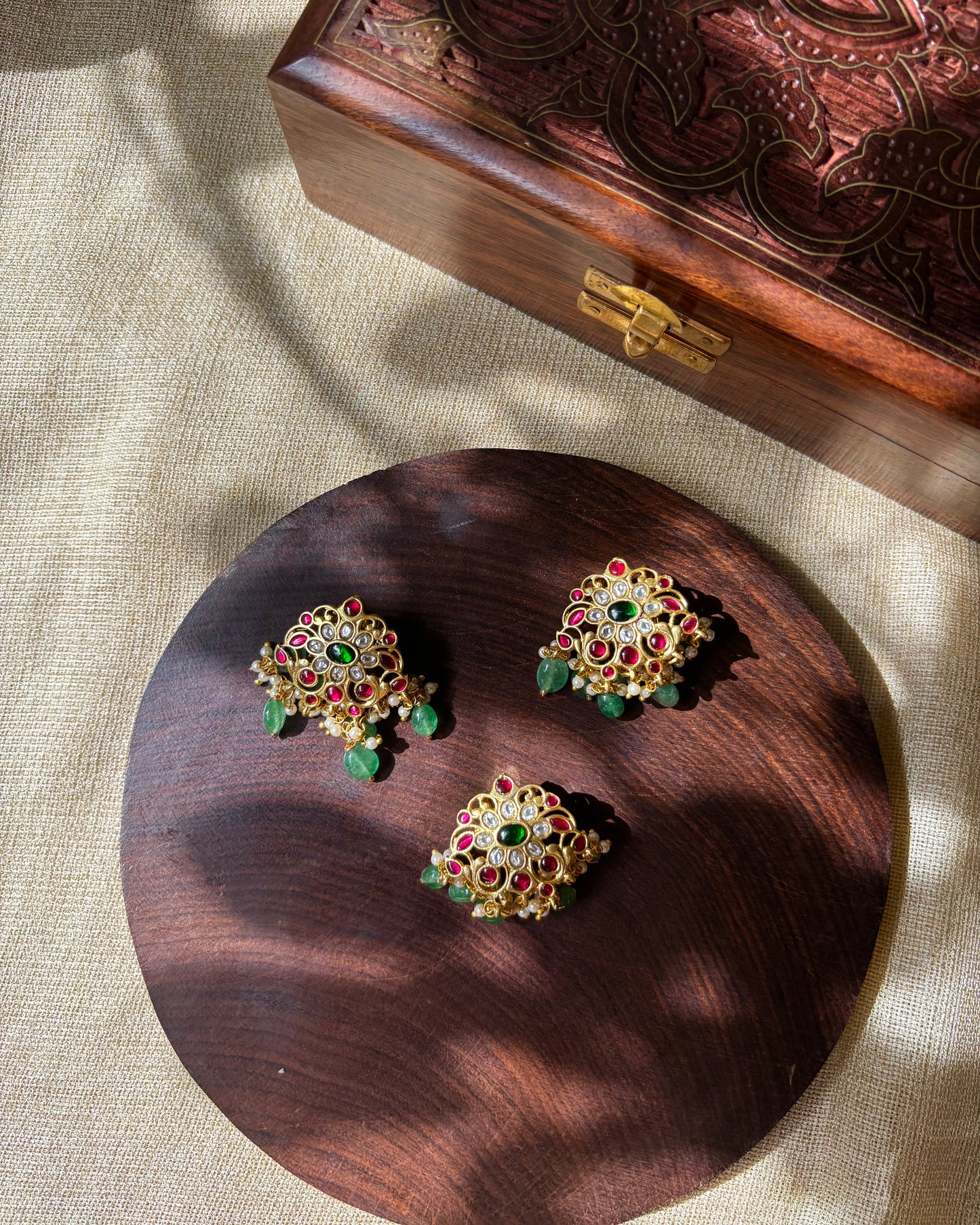 Multicolor Handcrafted Jadau Kundan Floral Hair Pin | HA066