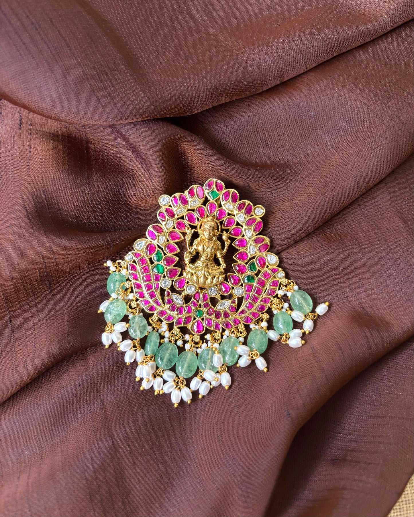 Antique Jadau Kundan Lakshmi Pendant | HA054