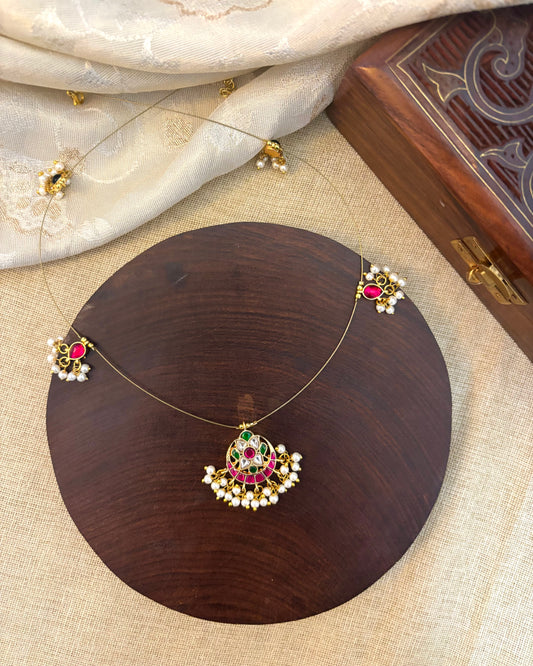 Floral Jadau Kundan Invisible Chain Necklace | NC134