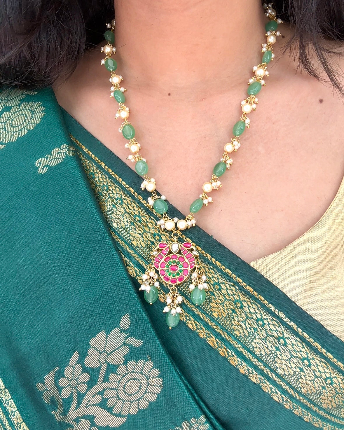 Jadau Kundan Peacock Necklace | NC125