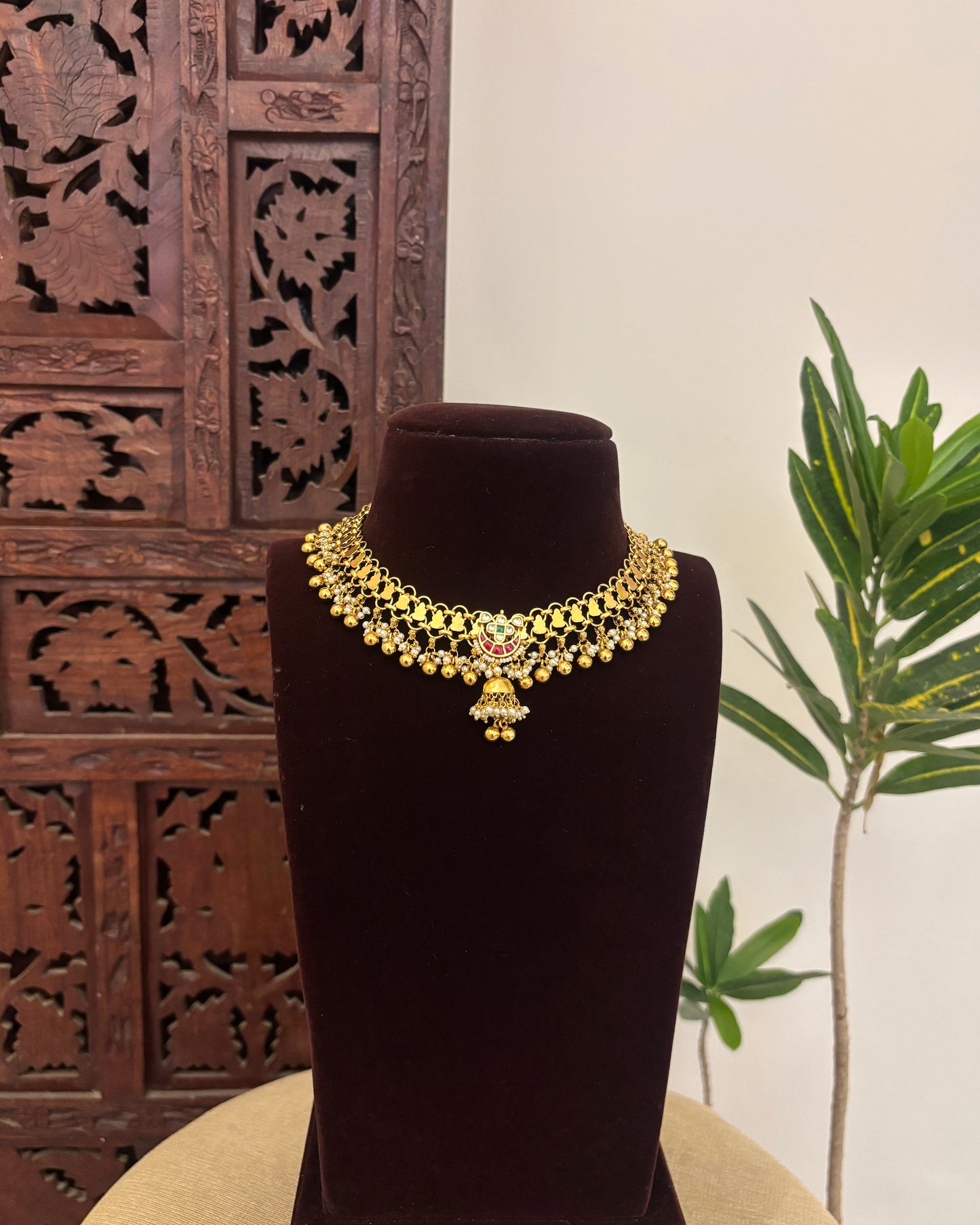 Jadau Kundan Statement Necklace with  Earrings | NC653