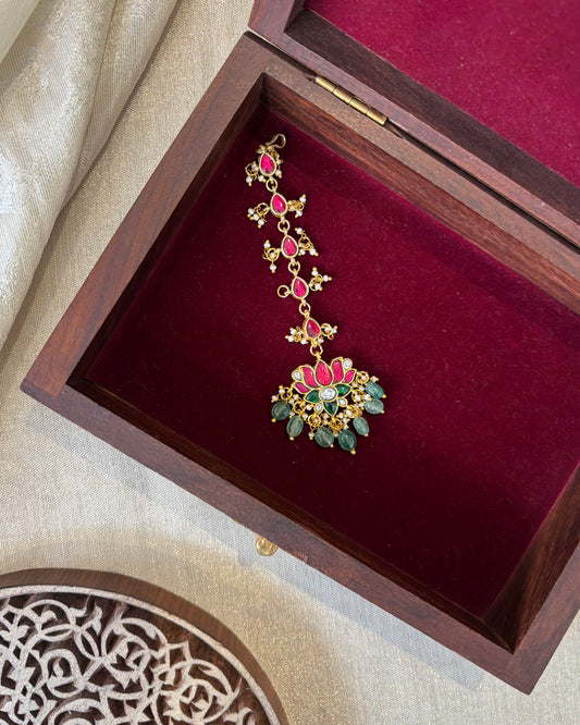 Floral Jadau Kundan Maang Tikka | MT186