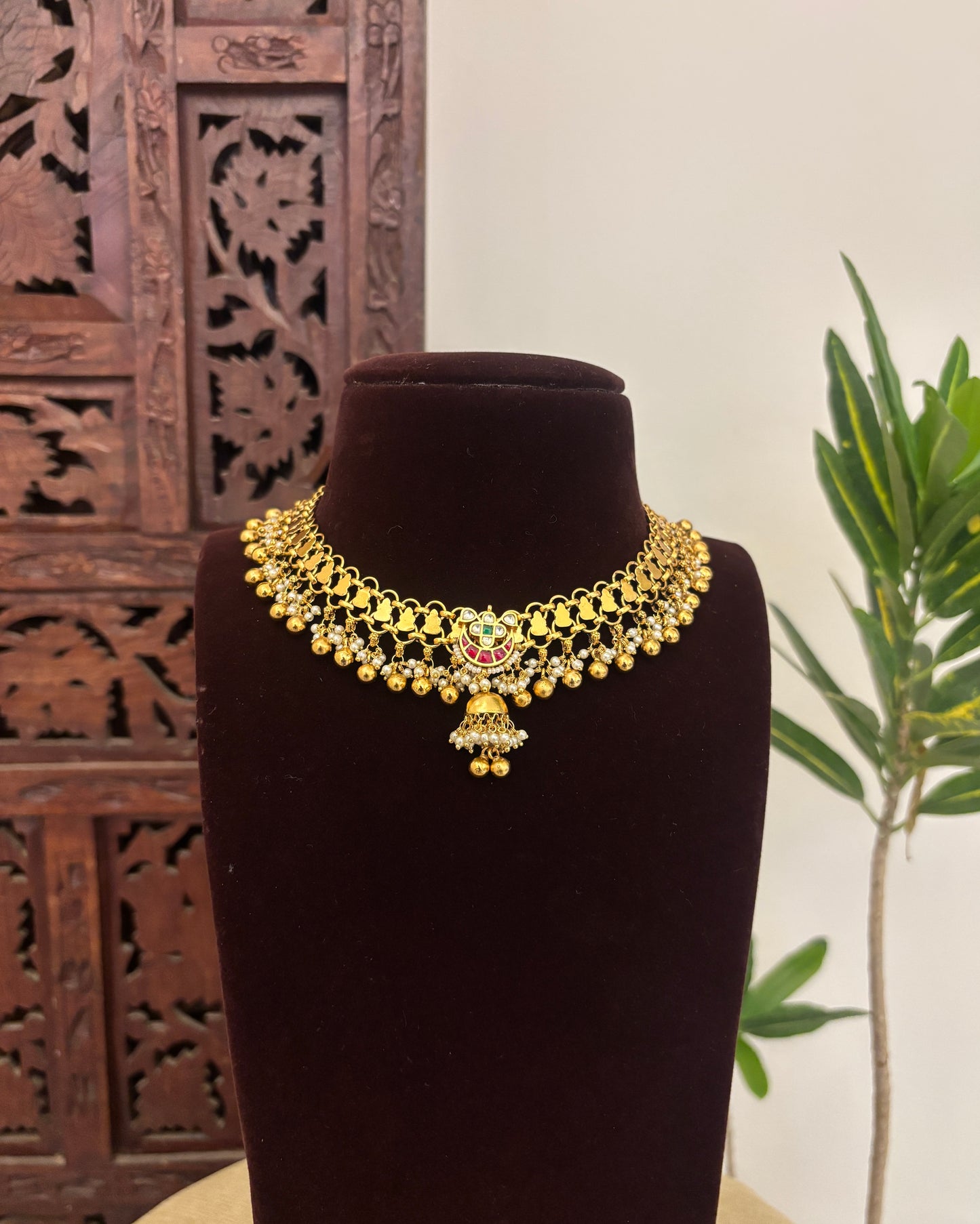 Jadau Kundan Statement Necklace with  Earrings | NC653