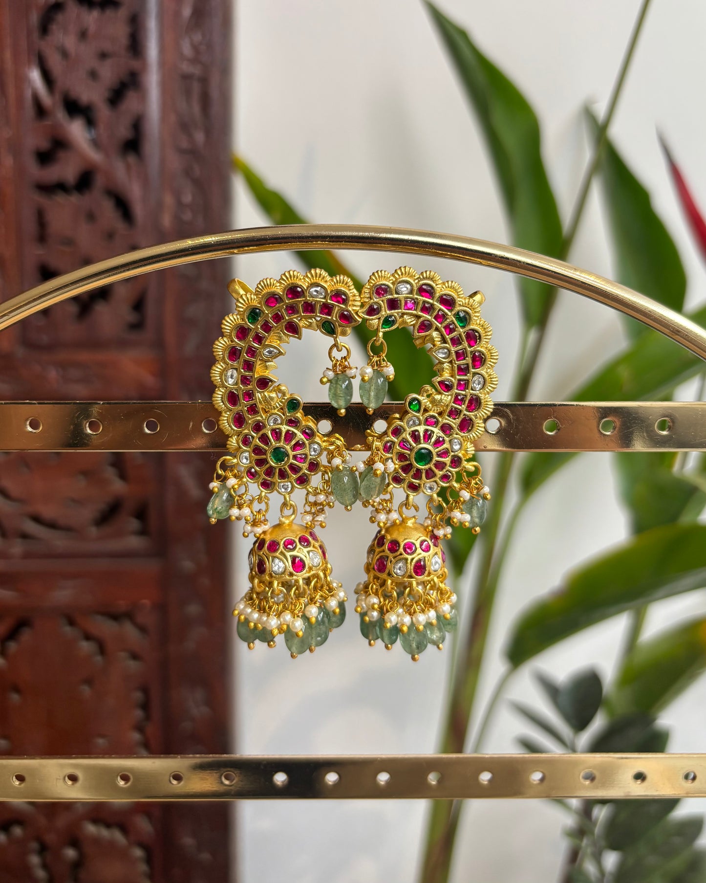 Jadau Kundan Statement Floral Ear Cuff Earrings – Intricately Handcrafted | ER173