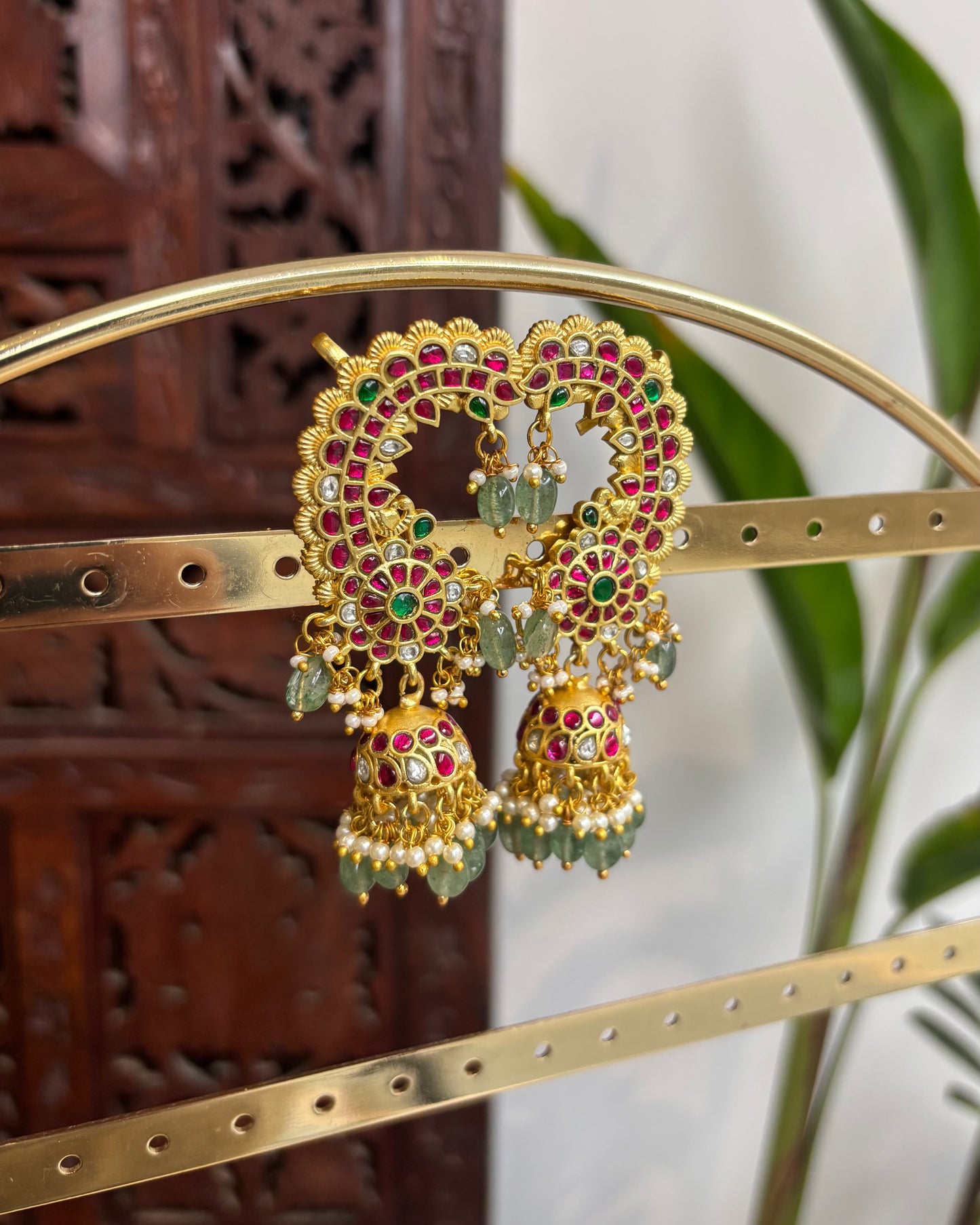 Jadau Kundan Statement Floral Ear Cuff Earrings – Intricately Handcrafted | ER173