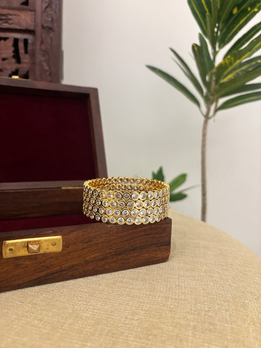 Jadau Kundan Gold Plated Bangles | White | BA100 | BA101 | BA102