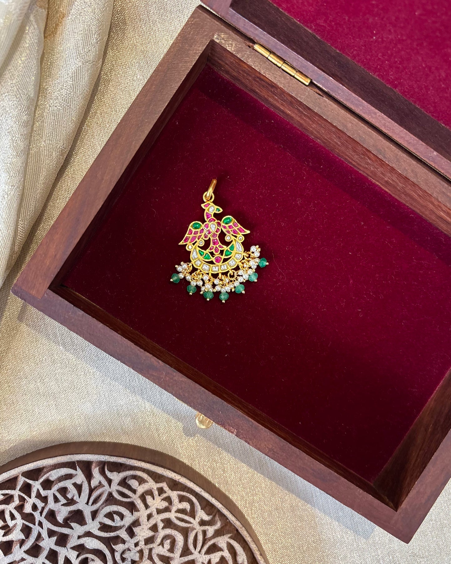 Peacock-Inspired Jadau Maang Tikka | MT191