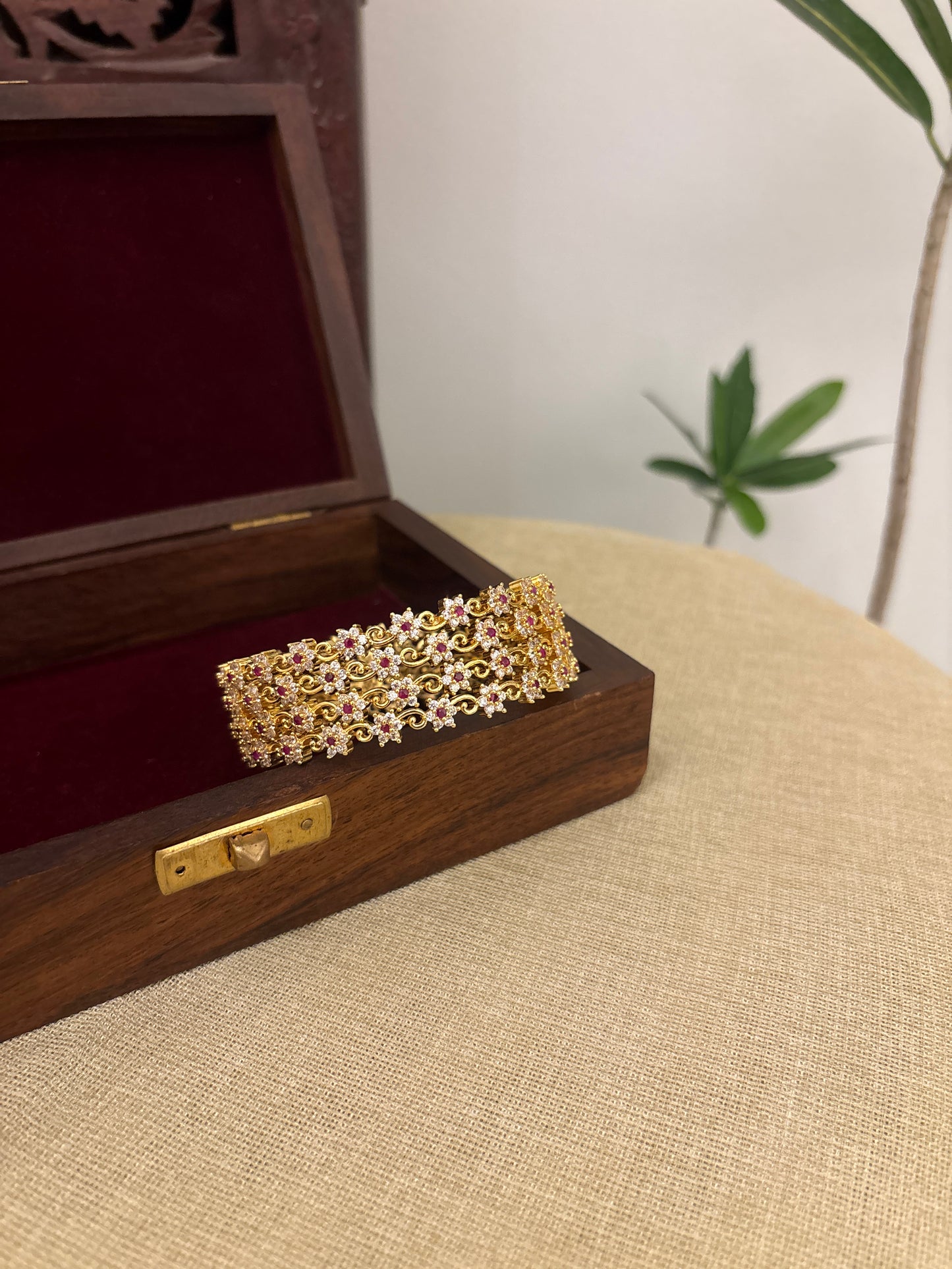 Ruby White Jadau Kundan Bangle | BA103 | BA104 | BA105