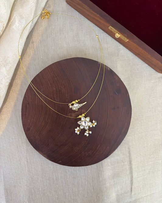 Jadau Kundan Invisible Chain Necklace | White | NC572