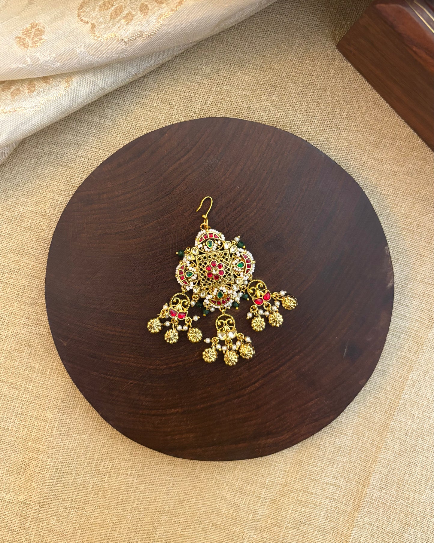 Multicolor Handcrafted Jadau Kundan Peacock Hair Pin | HA127