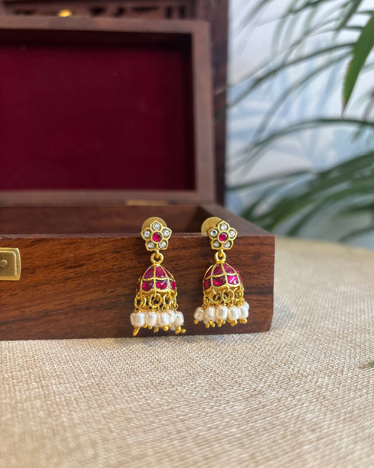 Ruby Jadau Kundan Jhumkas – For Kids & Adults | ER237