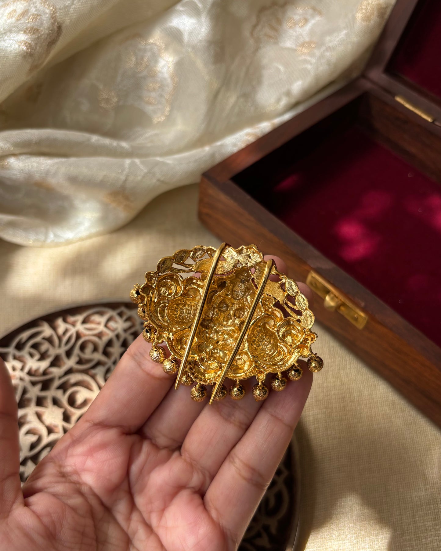 Antique Jadau Lakshmi Hair Pin | HA130