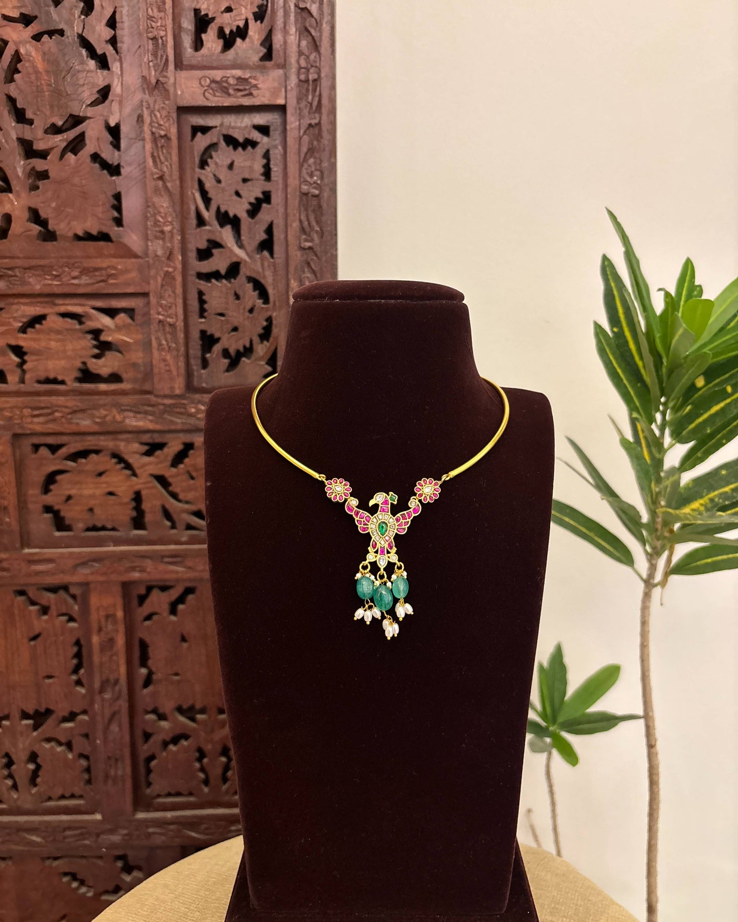 Jadau Kundan Minimal Chain Necklace | Multi Colour | NC661