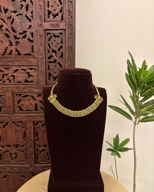 Minimalist Kemp Stone Necklace With Earrings | Contemporary Ethnic Wear | NC657
