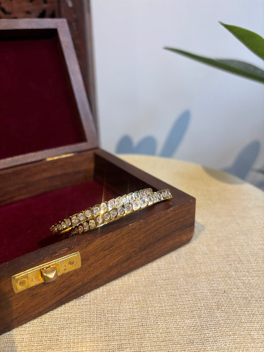 Vintage Impon Bangles | White | BA052