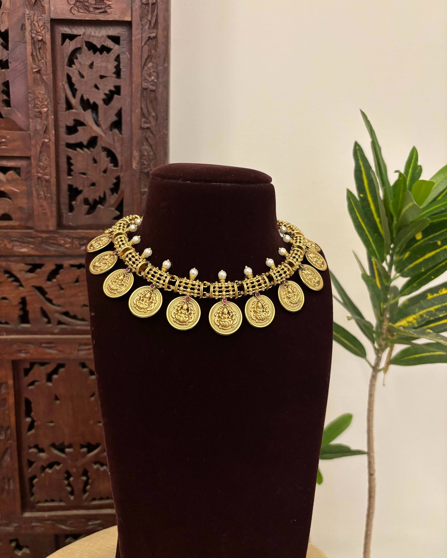 Antique Lakshmi Kundan Necklace With Earrings | NC656