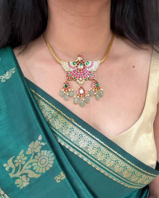 Peacock Jadau Kundan Choker Necklace | NC129