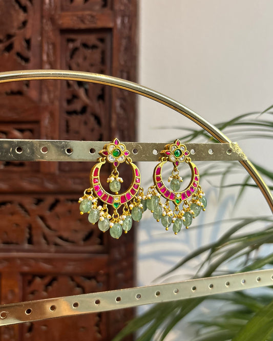 Floral Multicolor Jadau Kundan Earrings | ER251