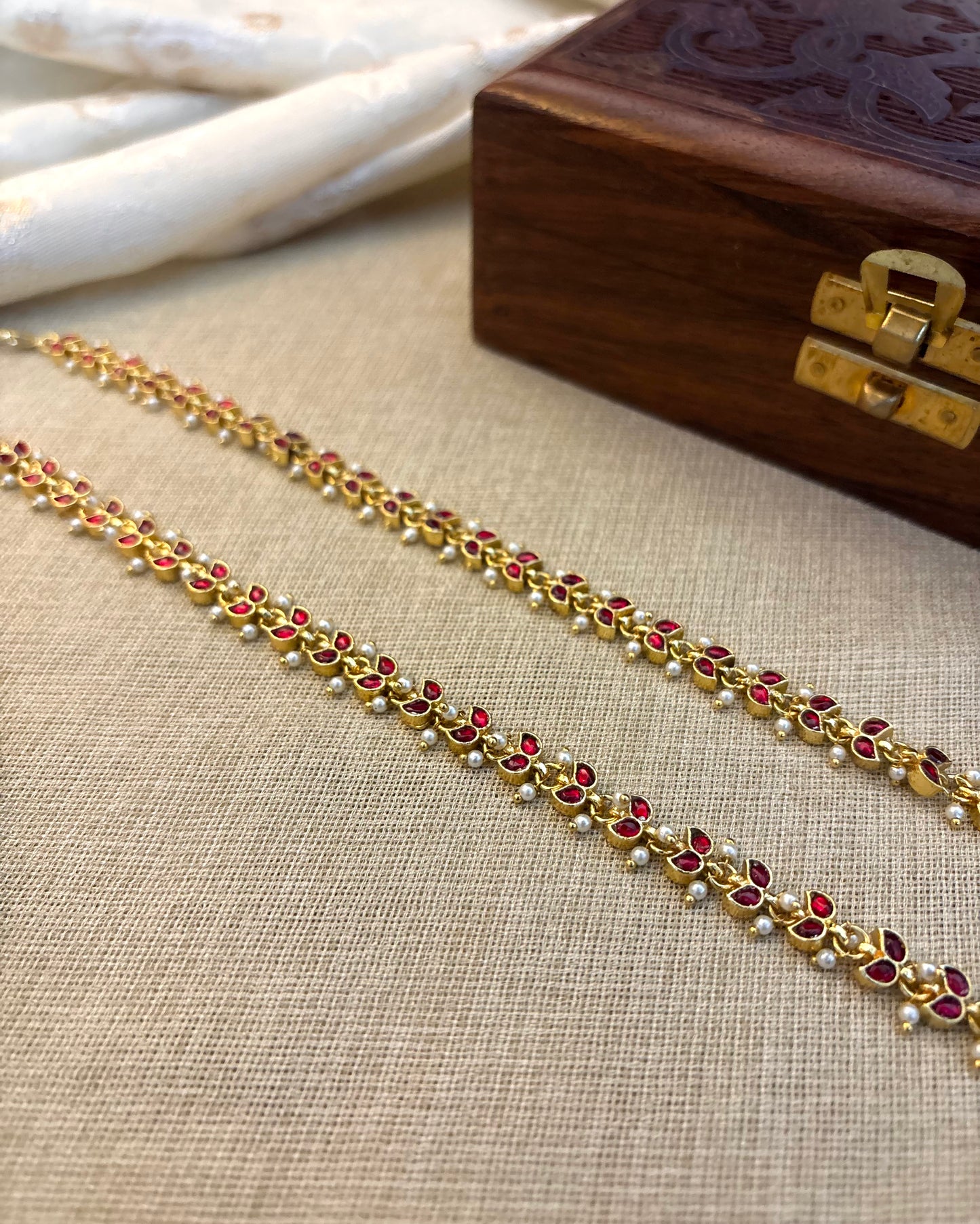 Handcrafted Pachi Kundan Anklets | AN003