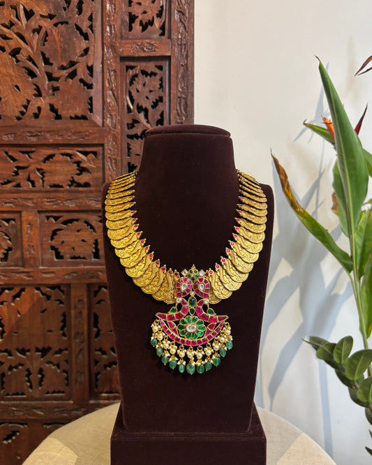 Heritage Kaasu Haram with Royal Peacock Pendant | NC218