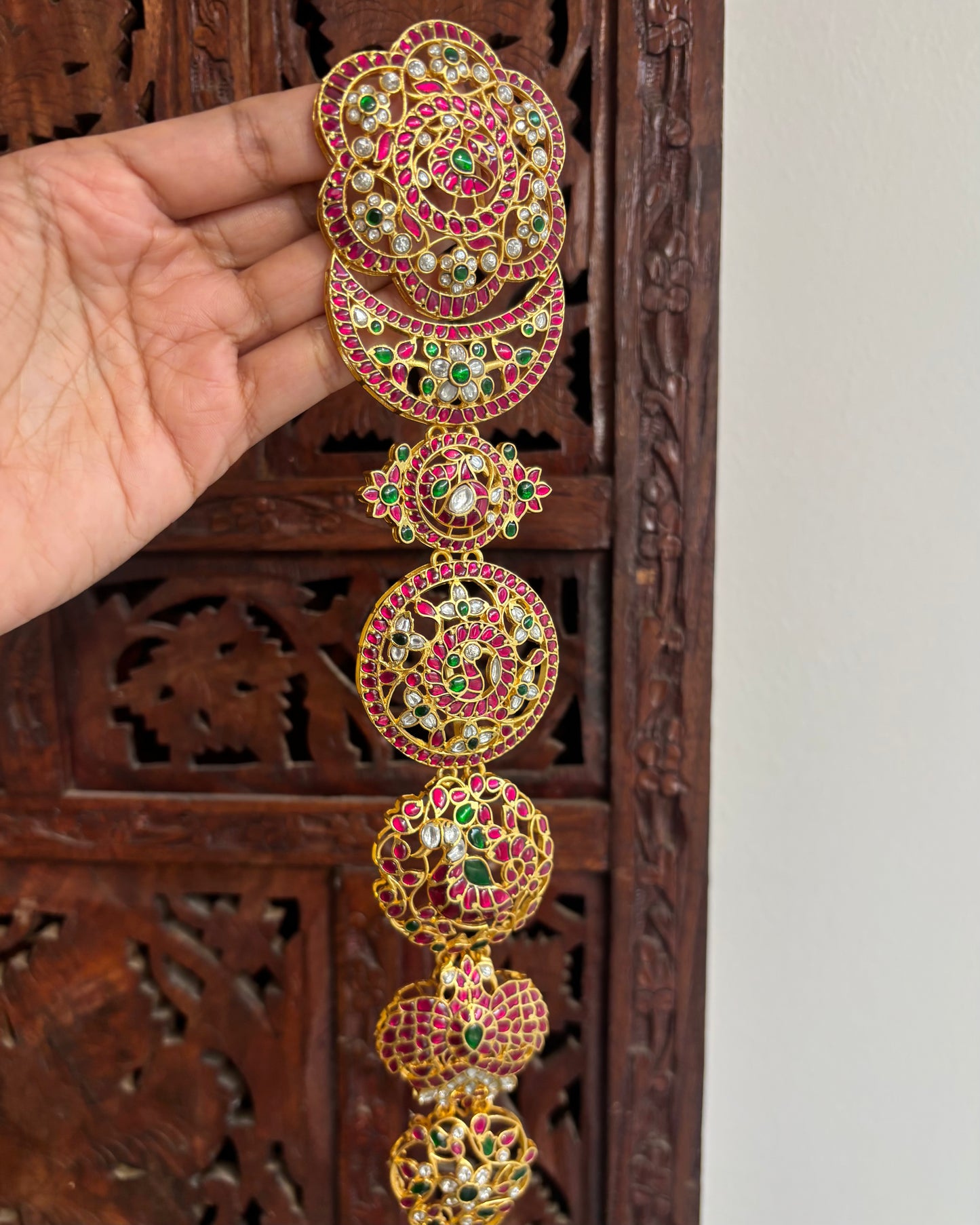 Jadau Kundan Long Bridal Hair Accessory  | HA253