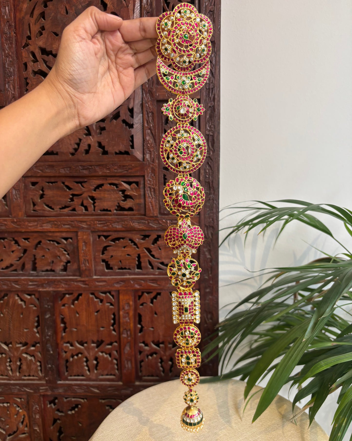 Jadau Kundan Long Bridal Hair Accessory  | HA253