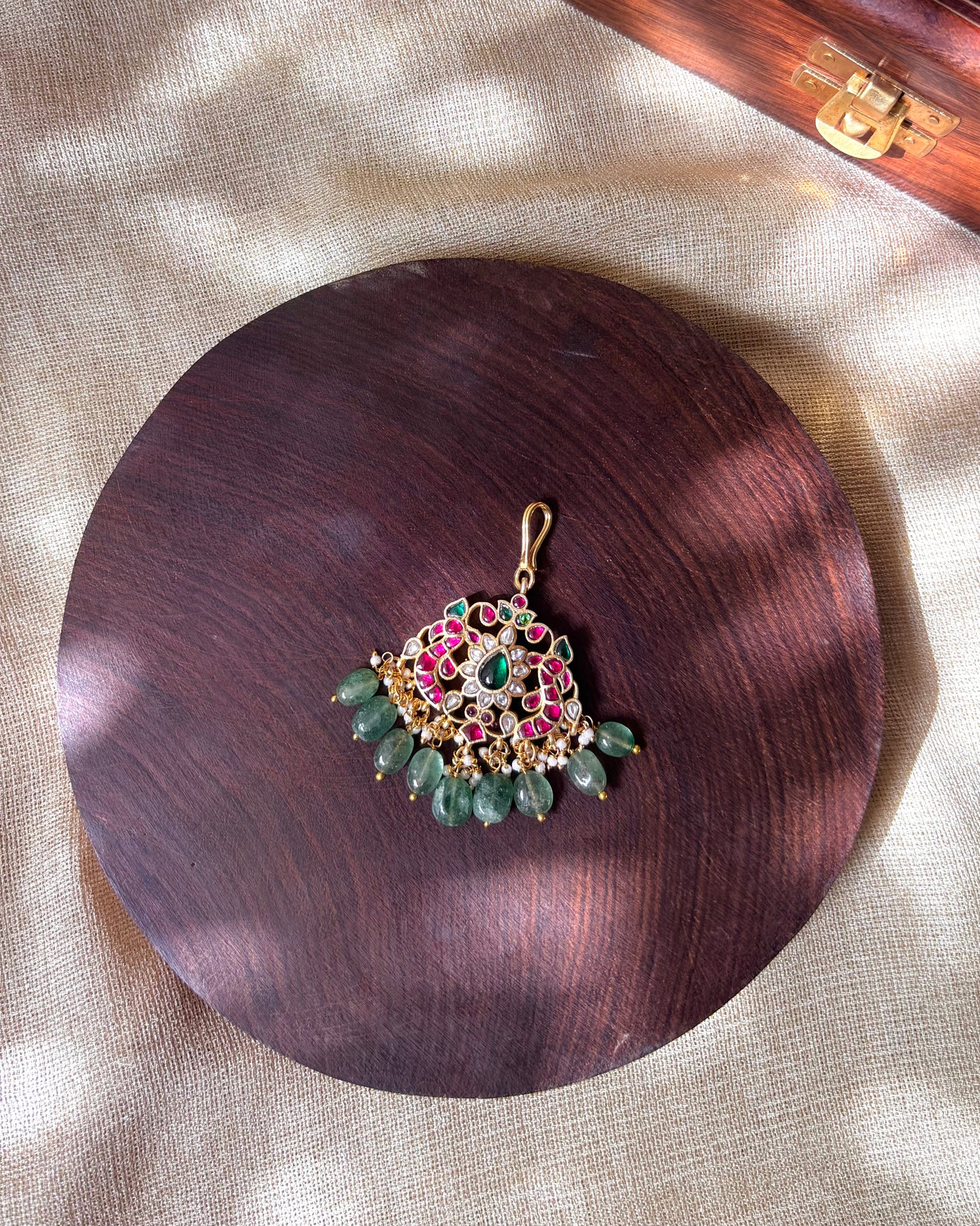 Floral Peacock Jadau Kundan Maang Tikka | MT063