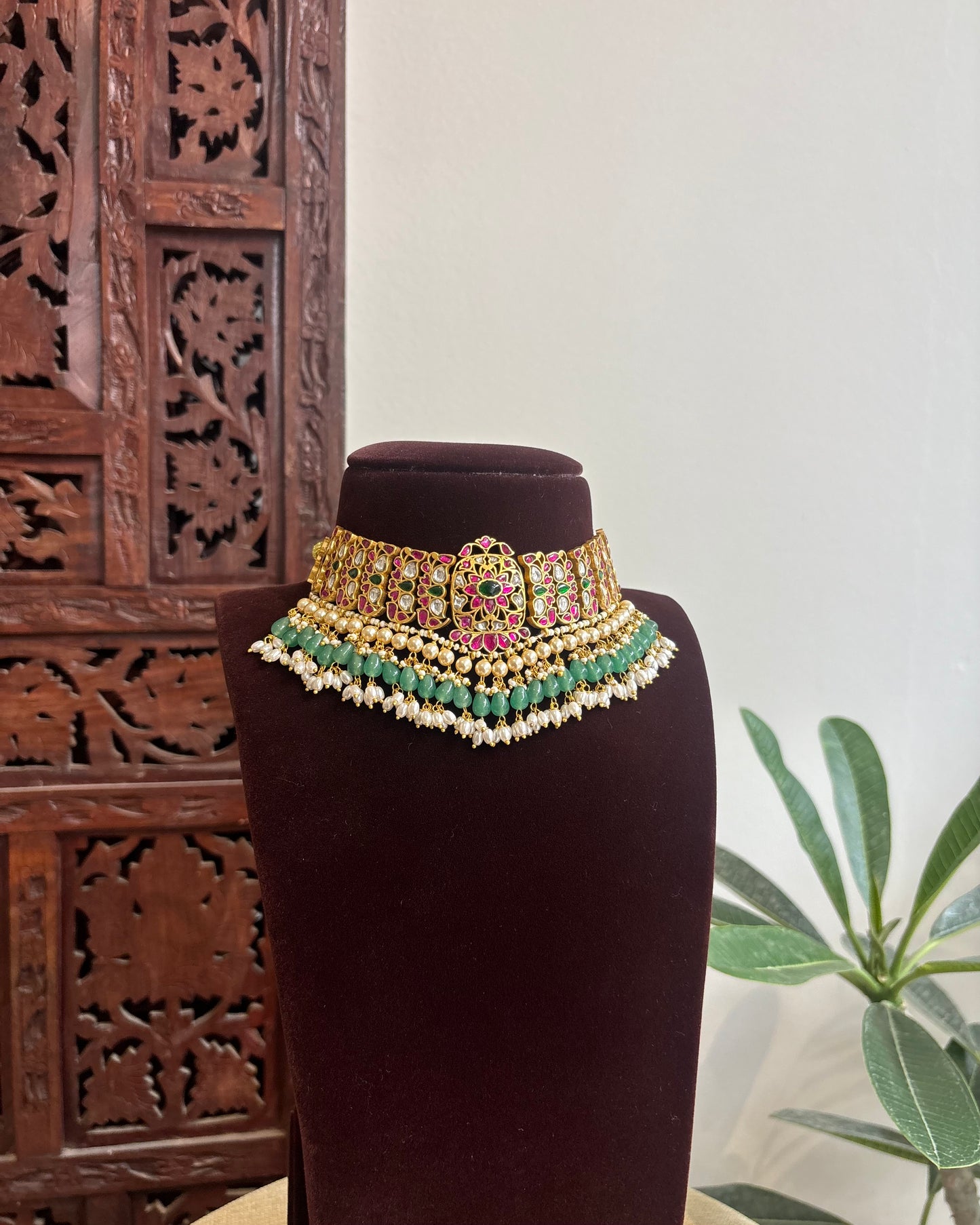 Multicolor Kundan Floral Necklace | NC462
