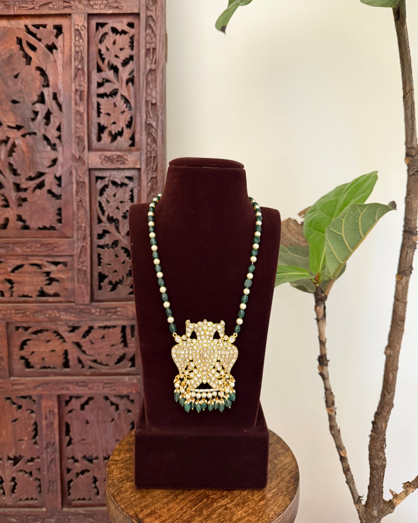 2 in 1 Royal Gandaberunda Multicolor Peacock Jadau Kundan Pendant Necklace | Handmade Gold Plated | NC787