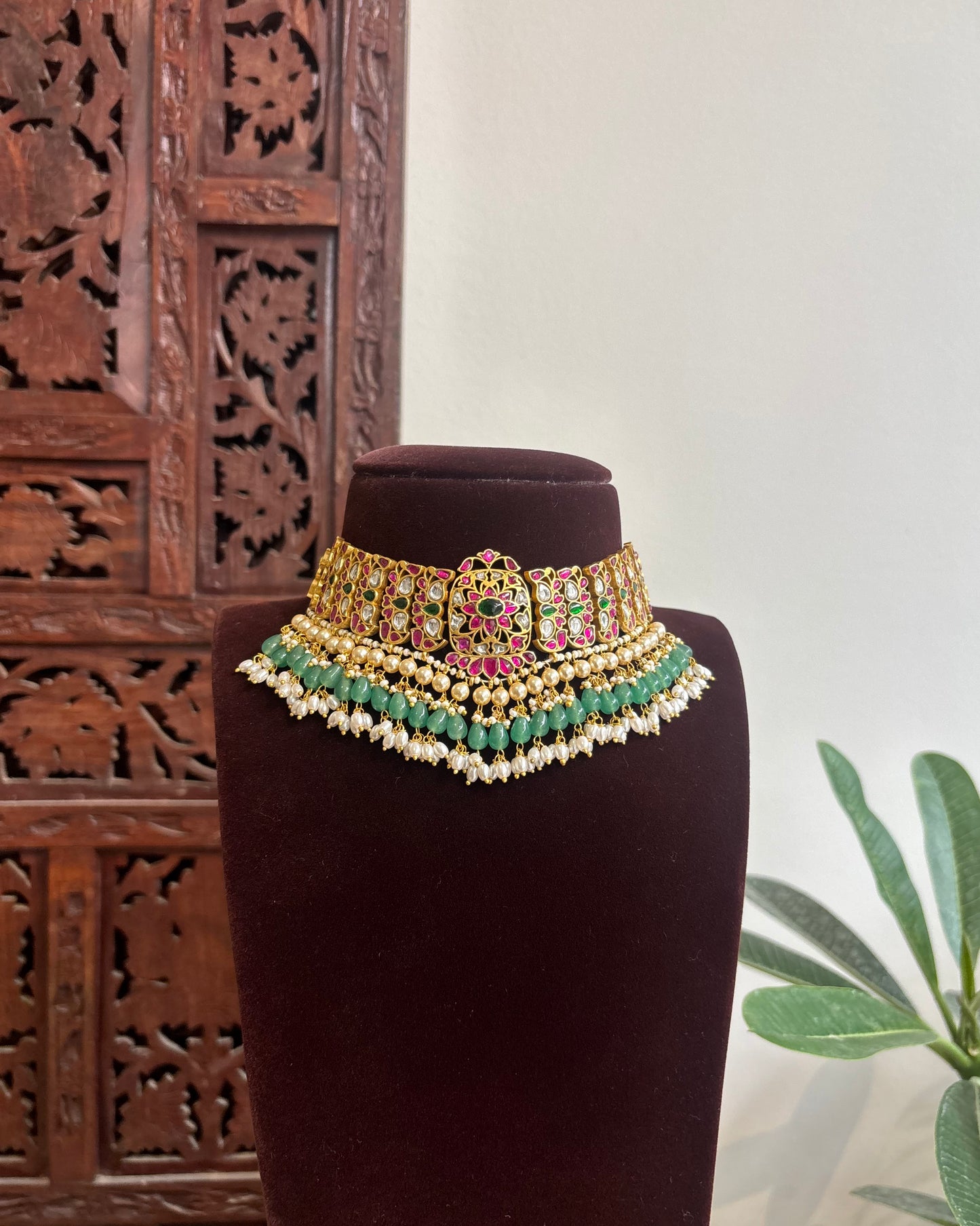 Multicolor Kundan Floral Necklace | NC462