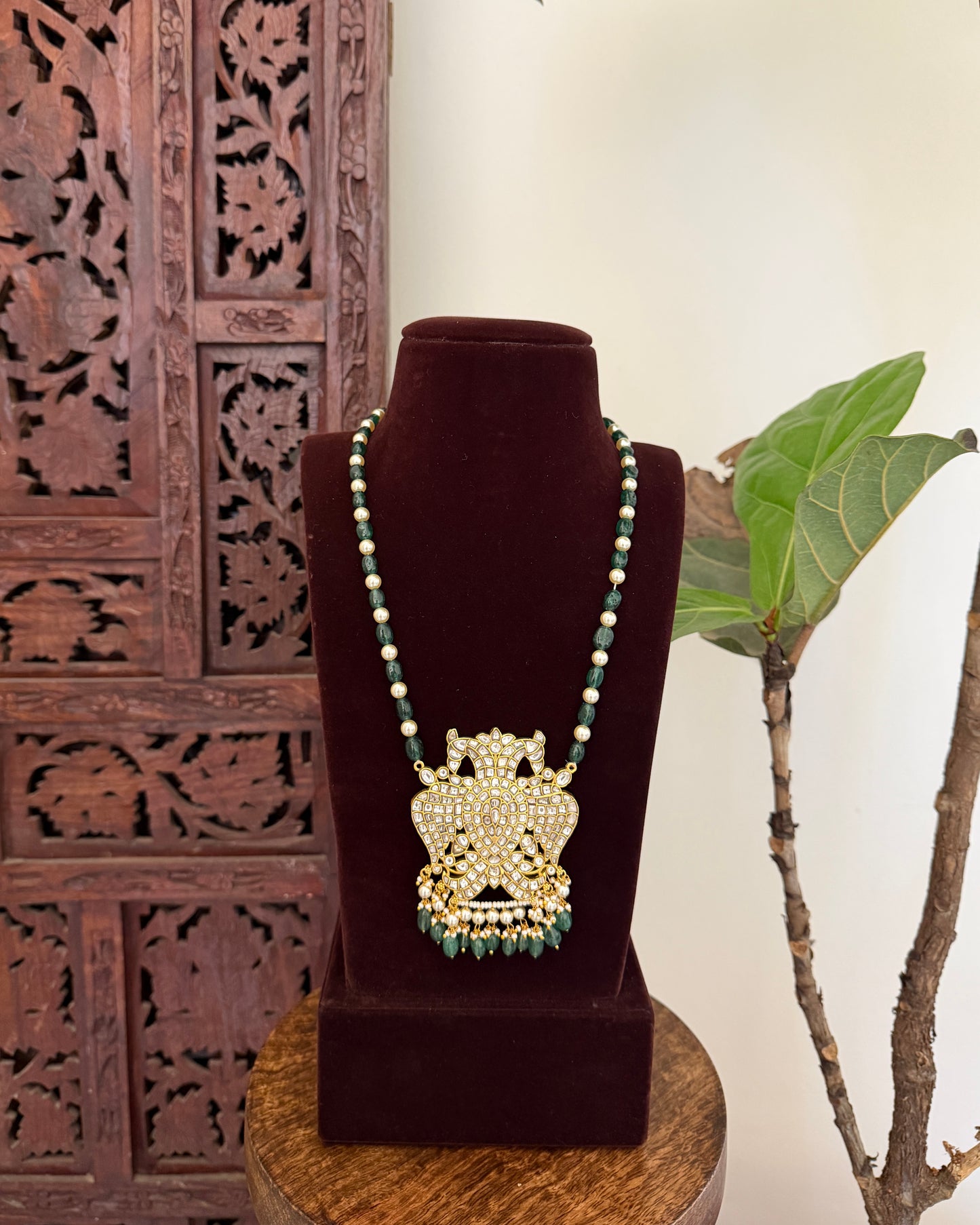 2 in 1 Royal Gandaberunda Multicolor Peacock Jadau Kundan Pendant Necklace | Handmade Gold Plated | NC787