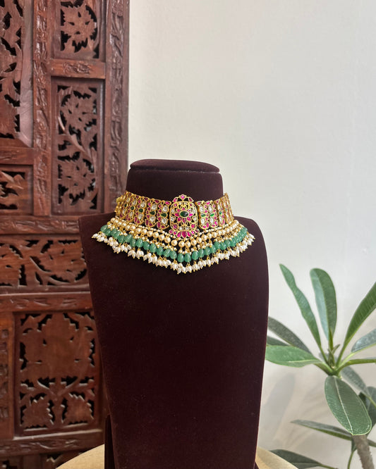 Multicolor Kundan Floral Necklace | NC462