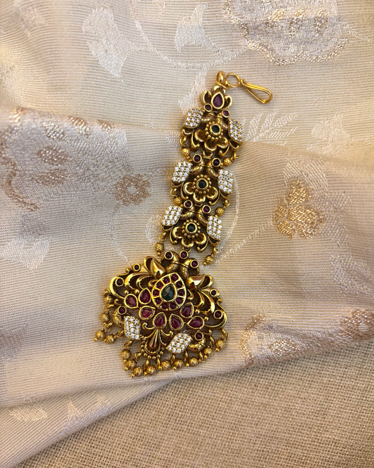 Antique Peacock Maang Tikka | MT108