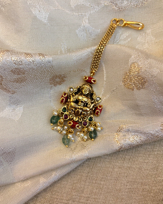 Antique Coral Maang Tikka | MT106