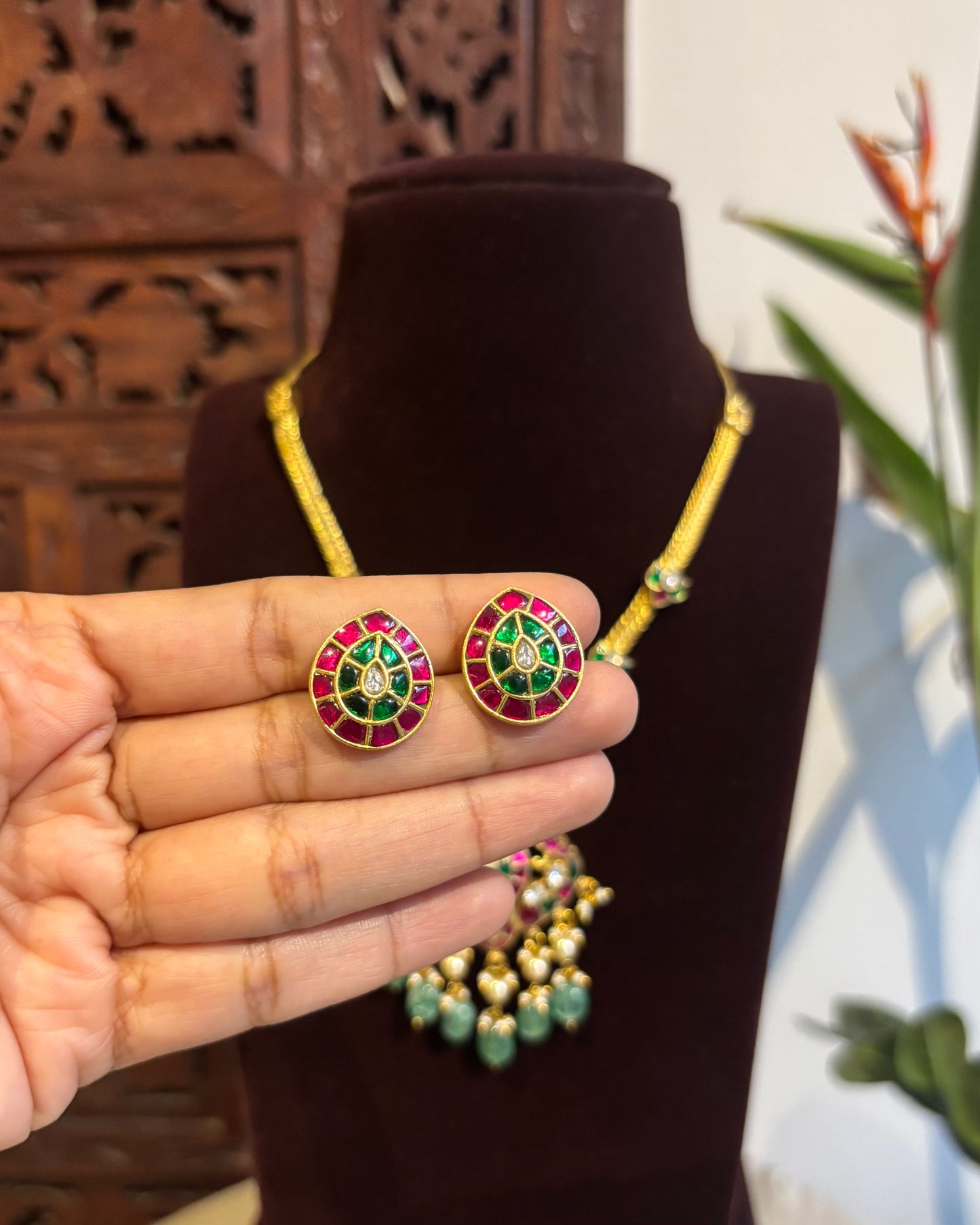 Bloom and Birds Necklace with Matching Earrings | NC252