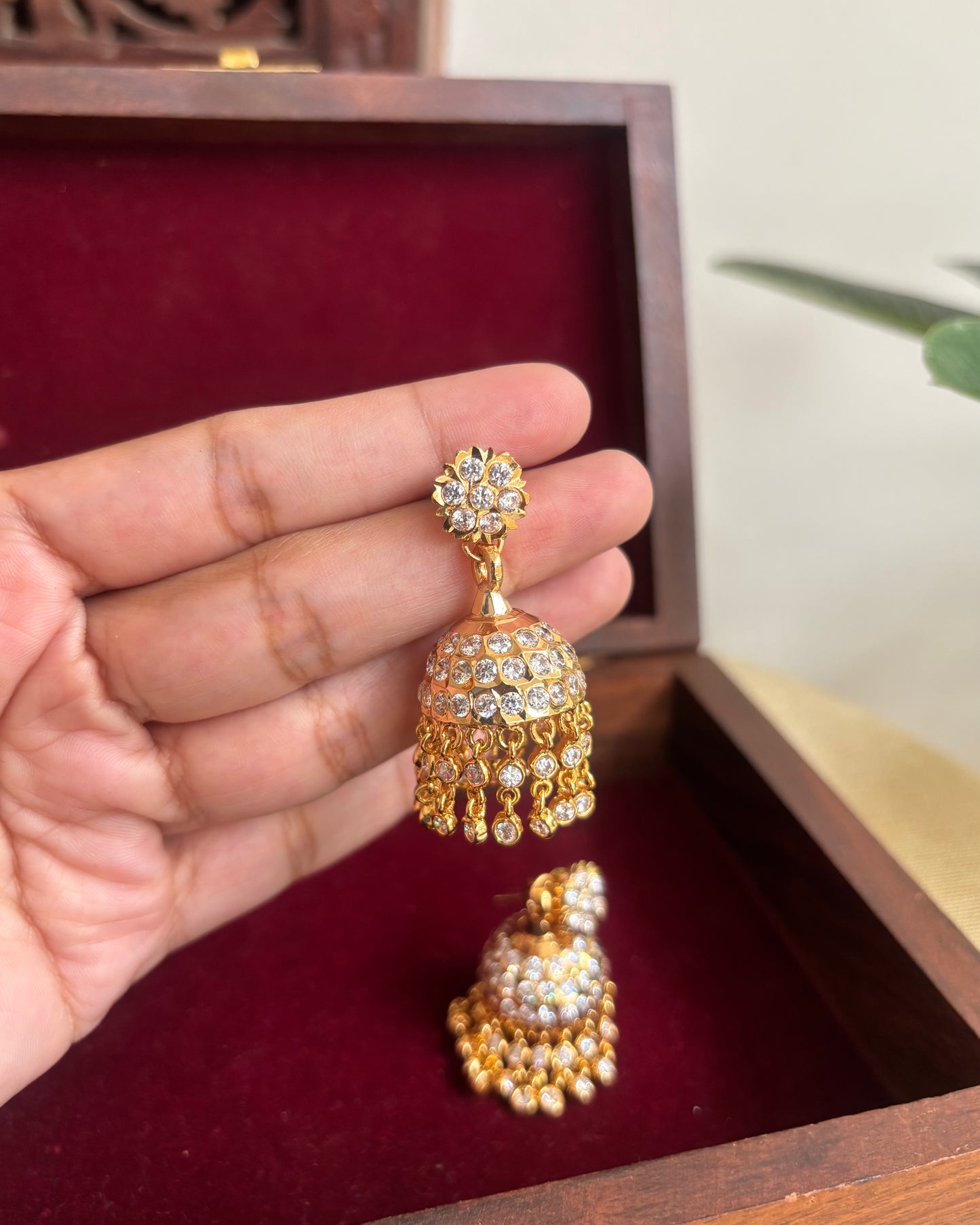 Vintage Impon Small Earrings – Classic Jhumkas | White  | ER299