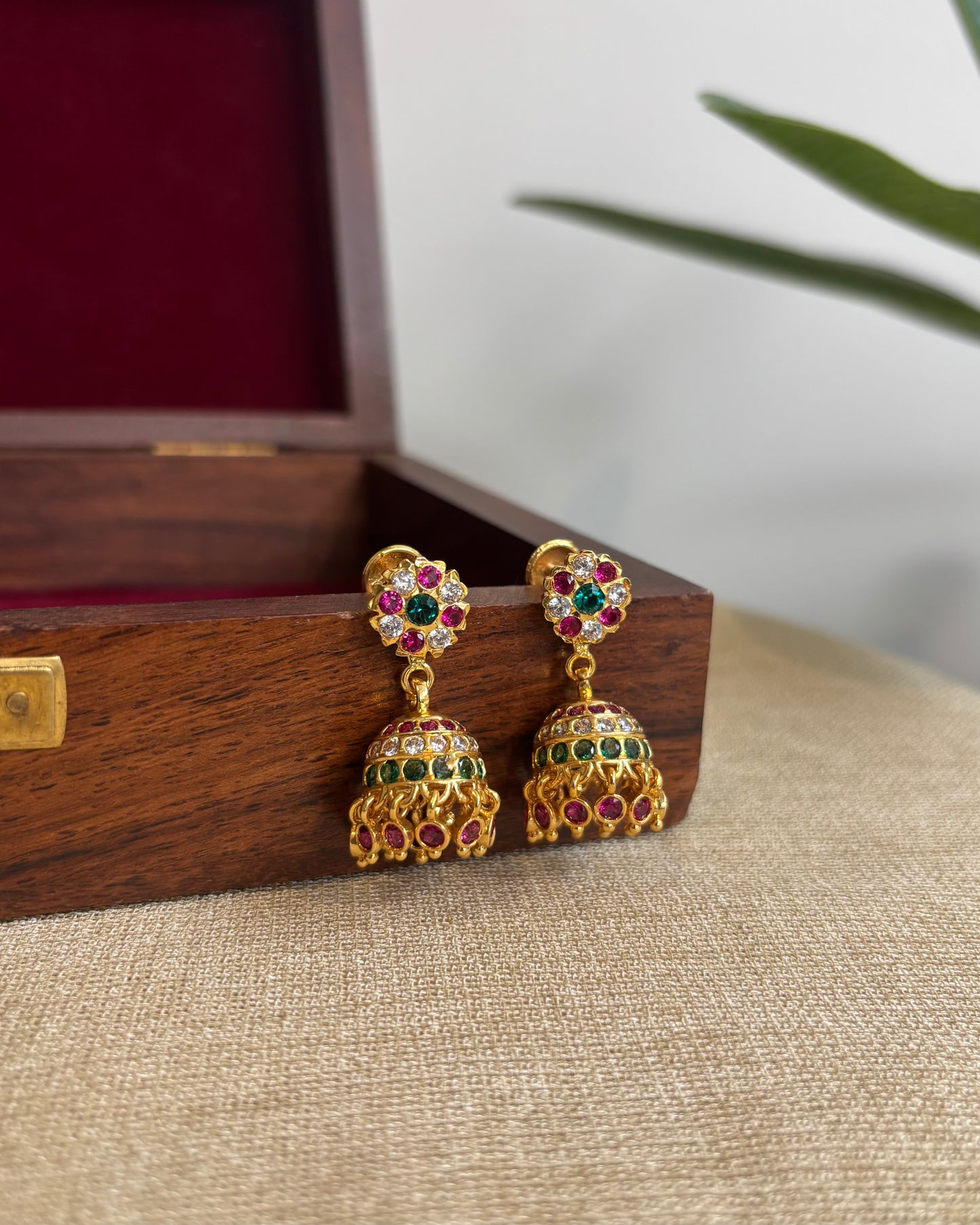 Vintage Impon Small Earrings – Classic Jhumkas | Multi Colour| ER305